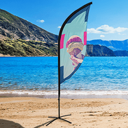 Konvexflag - Die beidseitig bedruckten Beachflags in konvexer Form sind ein echter Hingucker!