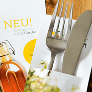 Bestecktaschen – Serviettentaschen aus Airlaid mit eigenem Logo bedrucken für Ihre Gastronomie oder Hochzeit!